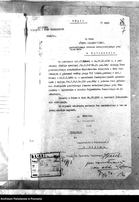 Obraz 11 z jednostki "Pow. lekarz Weterynaryjny Wąbrzeźno"