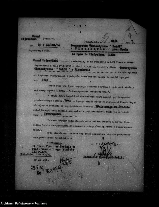 Obraz 11 z jednostki "/Towarzystwo Gimnastyczne Sokół w Pięczkowie powiat Środa - rejestracja/"