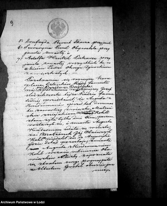 Obraz 13 z jednostki "Akta tyczące się ustanowienia opieki nad nieletnią Emilią Ingeborg po zmarłej Auguście z Kindermanów Kohl"