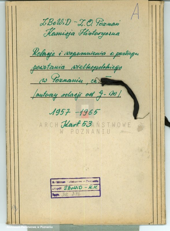Obraz 4 z jednostki "Relacje i wspomnienia dotyczące powstania wielkopolskiego: 1. Poznań, część ll /autorzy relacji od G - M/."