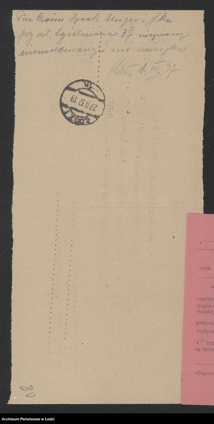 Obraz 20 z jednostki "Chaim Izaak Unger i S-ka- handel towarami manufakturowymi"