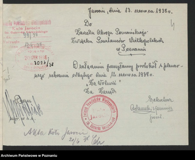 Obraz 6 z jednostki "Akta Koła Jarocin im. Ostroróg Górzyńskiego."