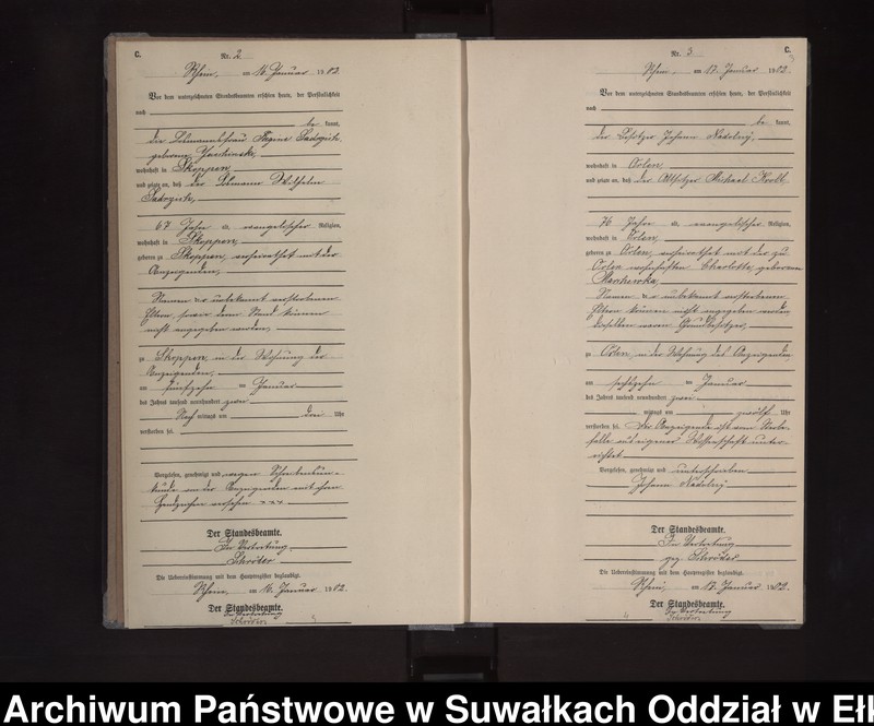 image.from.unit.number "Sterbe-Neben-Register des Königlichen Preussischen Standes-Amtes Orlen Kreis Loetzen"