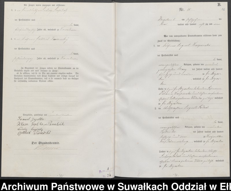 image.from.unit.number "Heiraths-Haupt-Register des Königlichen Preussischen Standes-Amtes Kumilsko Kreis Johannisburg"