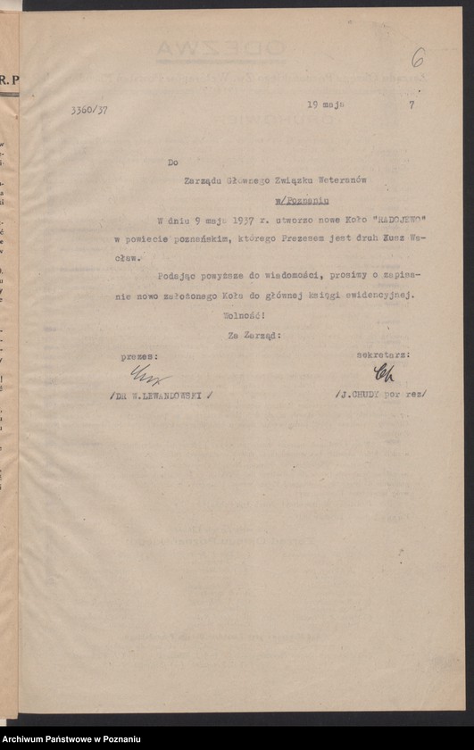 Obraz 10 z jednostki "Radojewo, powiat Poznań - akta koła."