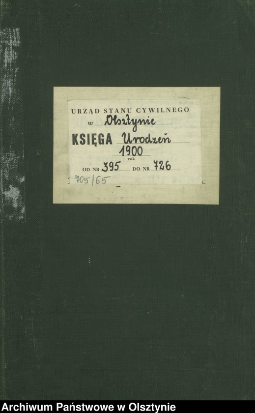 image.from.unit.number "Geburts-Haupt-Register Tom II,Nr 395 - 726"