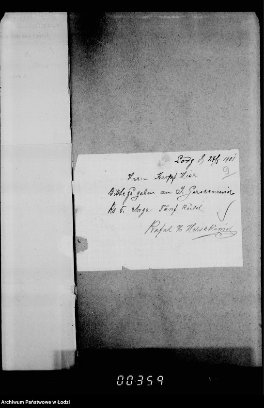 Obraz 13 z jednostki "Akta dotyczące zapisu R. H. Herszkowicza"