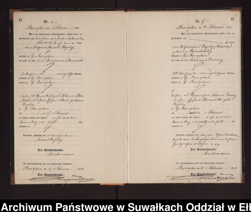 image.from.unit.number "Sterbe-Neben-Register des Preussischen Standes-Amtes Gr. Konopken Kreis Loetzen"