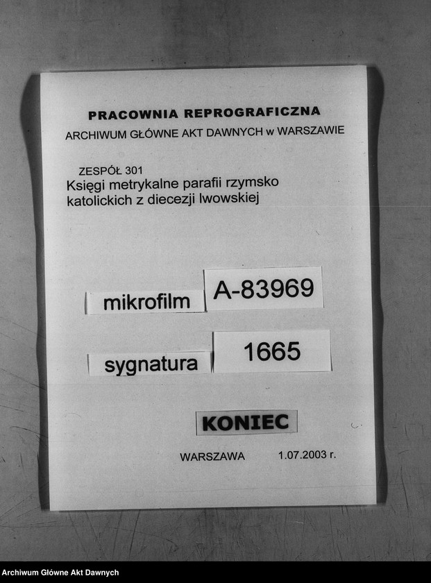 image.from.unit.number "Parafia: Dzików Stary. Dekanat: Lubaczów. Akta metrykalne urodzeń, ślubów i zgonów dla całej parafii."