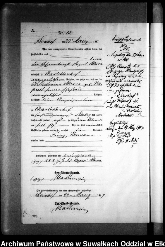 image.from.unit.number "Geburts-Neben-Register des Preussischen Standes-Amtes Gr. Strengeln Kreis Angerburg"