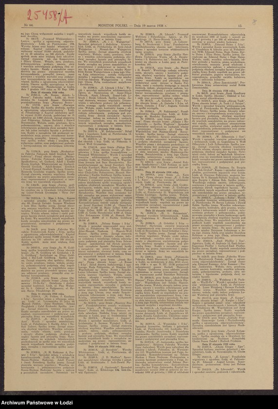 Obraz 10 z jednostki "Mendel Szperling- sprzedaż surowców włókienniczych i wyrób przędzy"