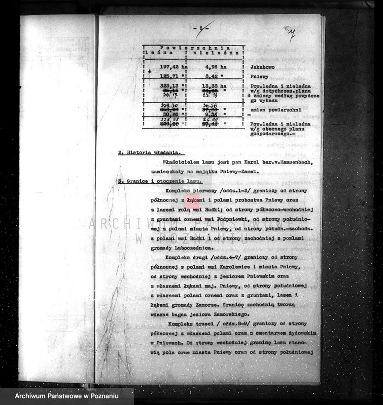 image.from.unit.number "Plan urządzenia gospodarstwa leśnego dla lasu majętności Pniewy powiat szamotulski 1937-1947"