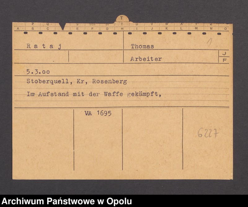 Obraz 3 z jednostki "[Rataj Thomas, ur. 5.3.1900, zam. Stoberquell]"