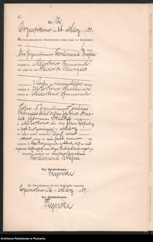 Obraz 15 z jednostki "Sterbe-Neben-Register"