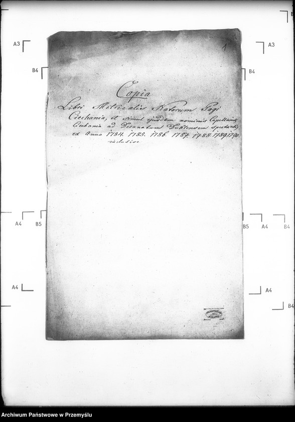 image.from.unit.number "[Kopie ksiąg metrykalnych parafii Ciechania z filiami Żydowskie i Huta Polańska (dekanat Dukla)]"