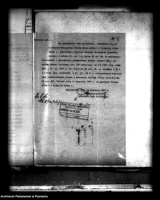 Obraz 9 z jednostki "Majątek Rozbitek-Prusim powiatu międzychodzkiego przymusowy wykup Henryk Reiche"