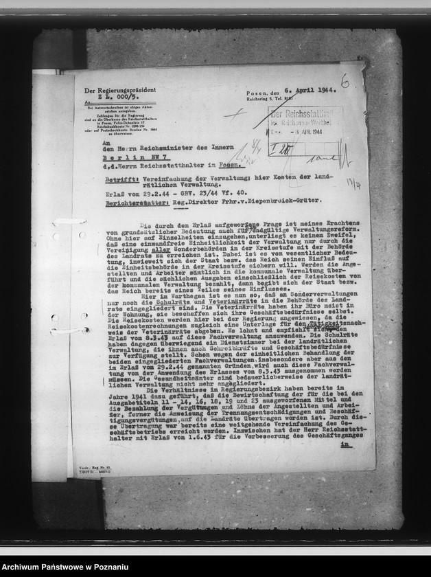 Obraz 10 z jednostki "Vereinfachung der Verwaltung. Kosten der landrätlichen Verwaltung"