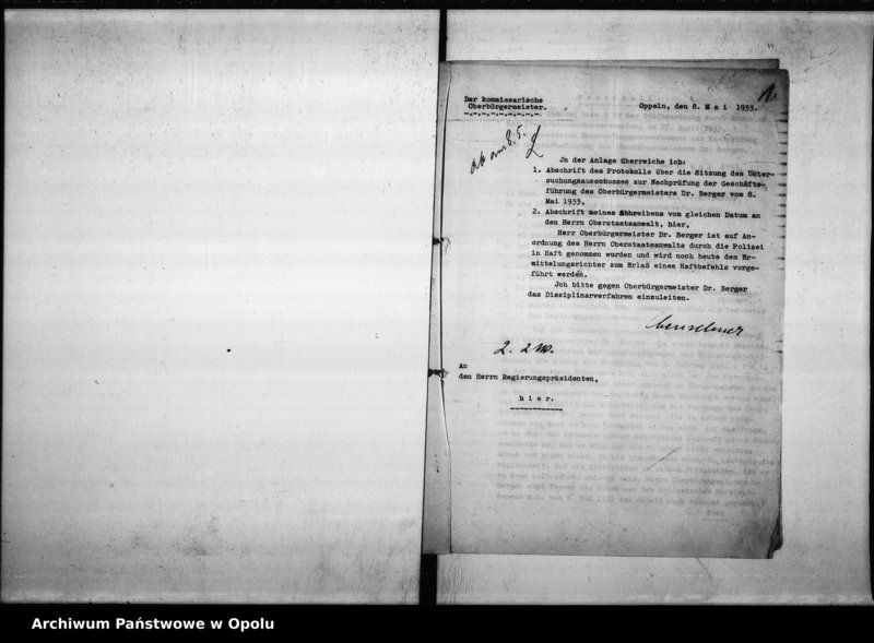 Obraz 5 z jednostki "Stadtverwaltung Oppeln. Dienststrafverfahren gegen Dr. Berger"