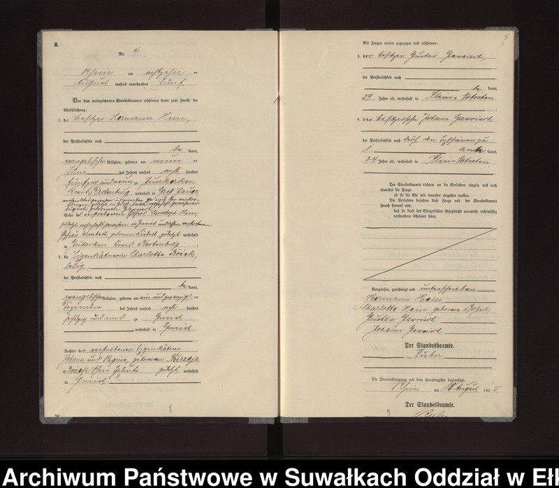 image.from.unit.number "Heirats-Neben-Register des Königlichen Preussischen Standes-Amtes Gneist Kreis Lötzen"