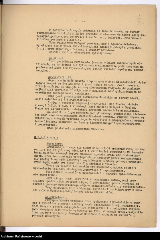 Obraz 10 z jednostki "[Półroczne sprawozdania wojewody z życia polskich organizacji związkowych i stowarzyszeń]"