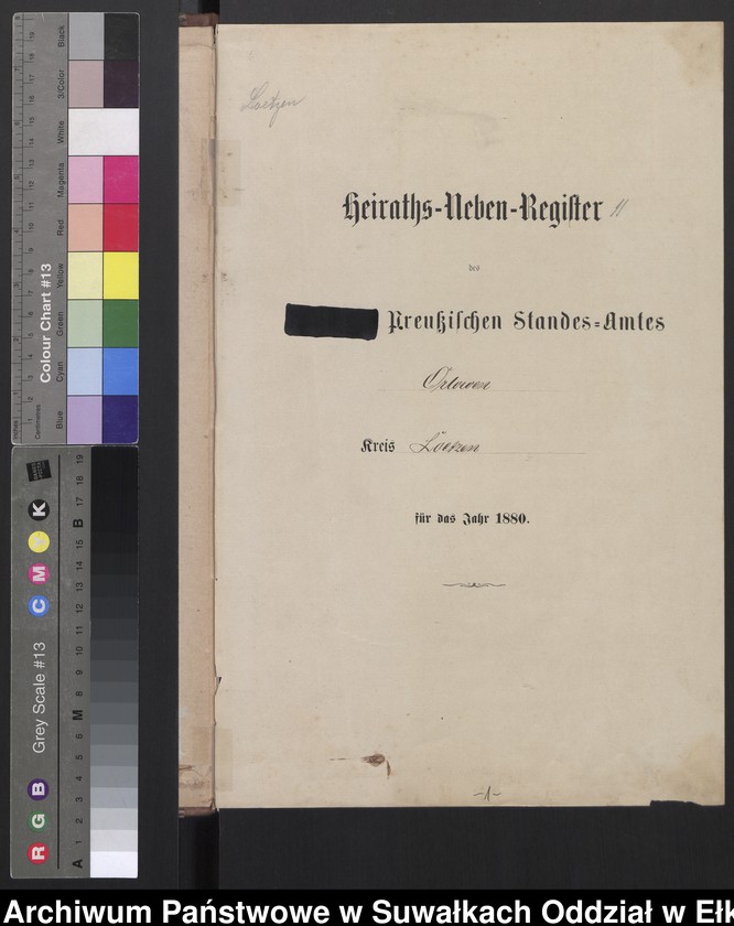 image.from.unit.number "Heiraths-Neben-Register des Preussischen Standes-Amtes Orlowen Kreis Loetzen für das Jahr 1880"