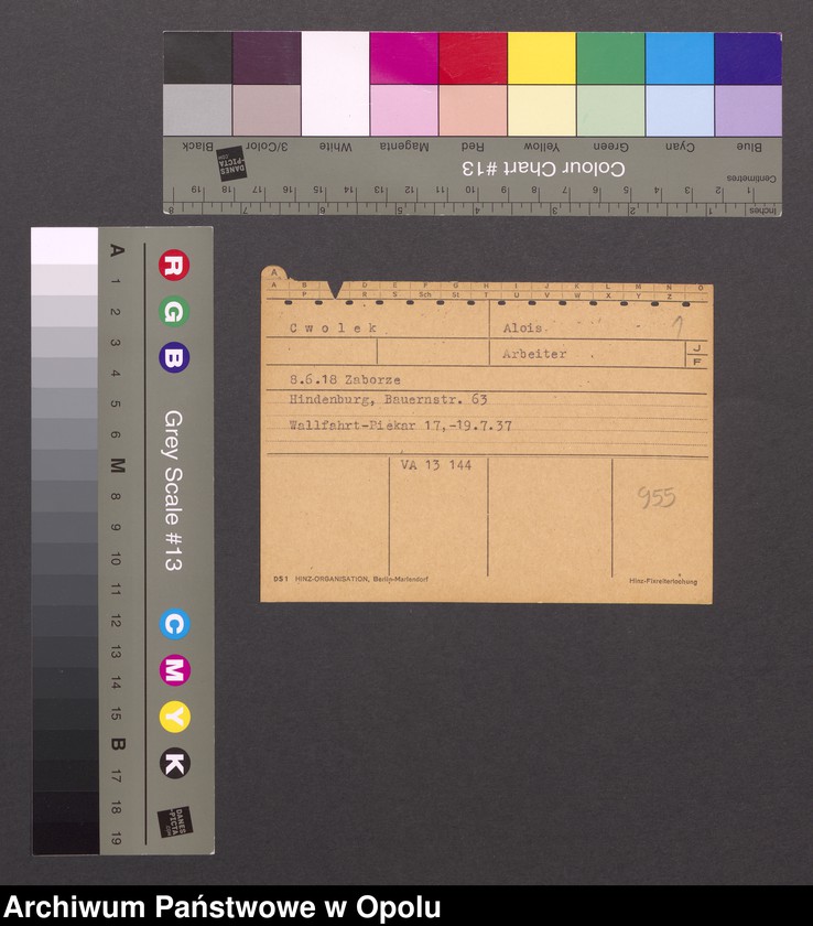 Obraz 3 z jednostki "[Cwolek Alois, ur. 8.6.1918 Zaborze]"