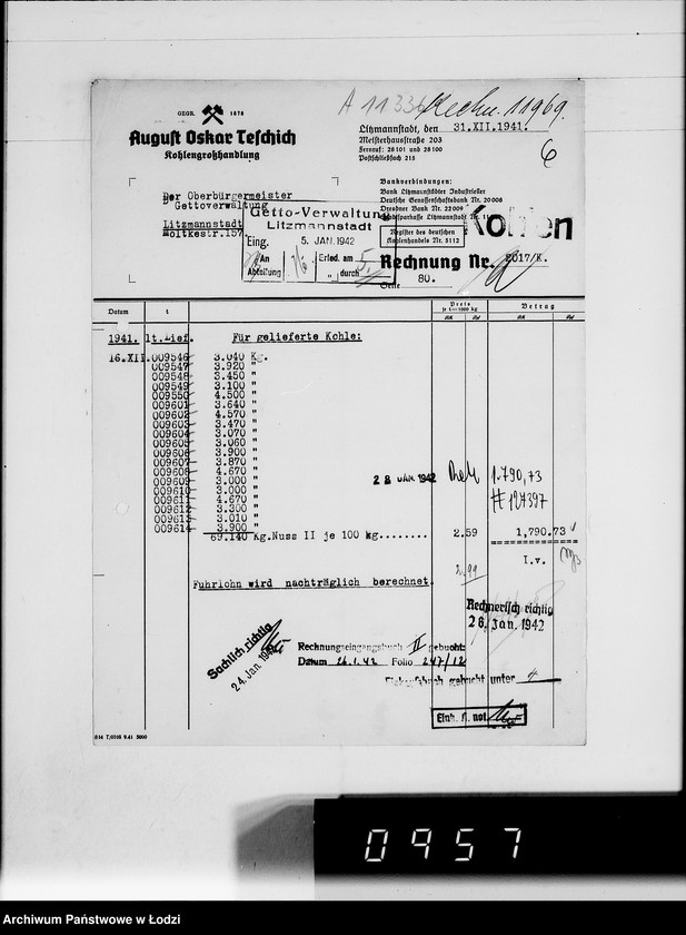 Obraz 11 z jednostki "T. [rachunki za dostawy towarów dla Getta]"