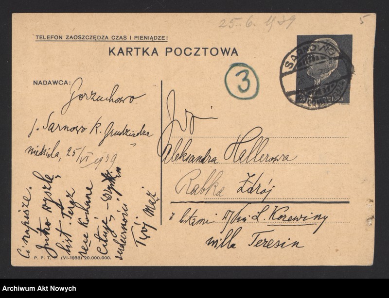 image.from.unit.number "Korespondencja z rodziną. Załączniki: odpis artykułu "Le Figaro" o polityce Józefa Becka; program i opis akademii w 15-ą rocznicę bitwy pod Rarańczą"