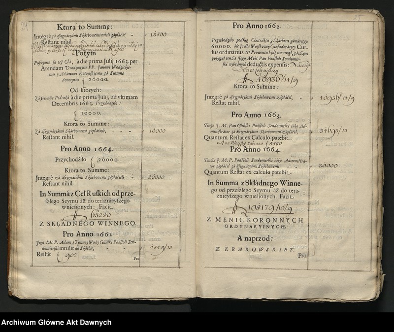 image.from.unit.number "Księgi obejmujące tzw. addytamenta wojskowe, delaty kwarciane, taryfy, hyberny i inne. 1643-1794"