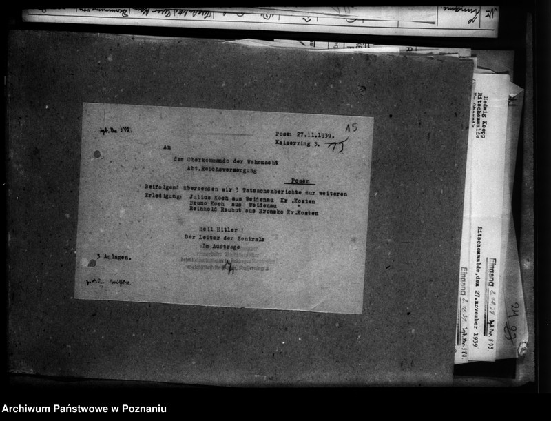 Obraz 19 z jednostki "Kreis Wreschen (Września). Wykazy miejscowych Niemców, którzy zginęli w 1939 roku - korespondecja"