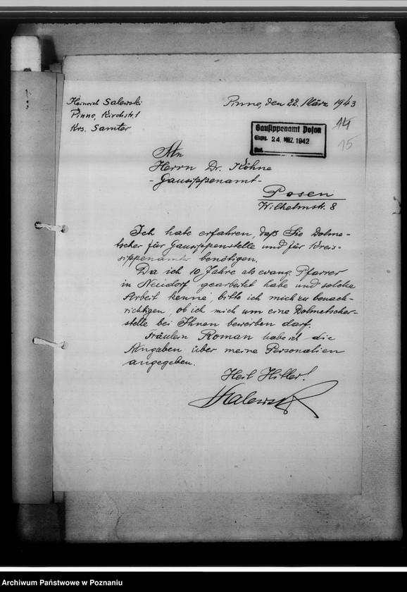 Obraz 19 z jednostki "[Korespondencja w sprawach organizacyjnych], Kreissippenamt Samter [Szamotuły]"