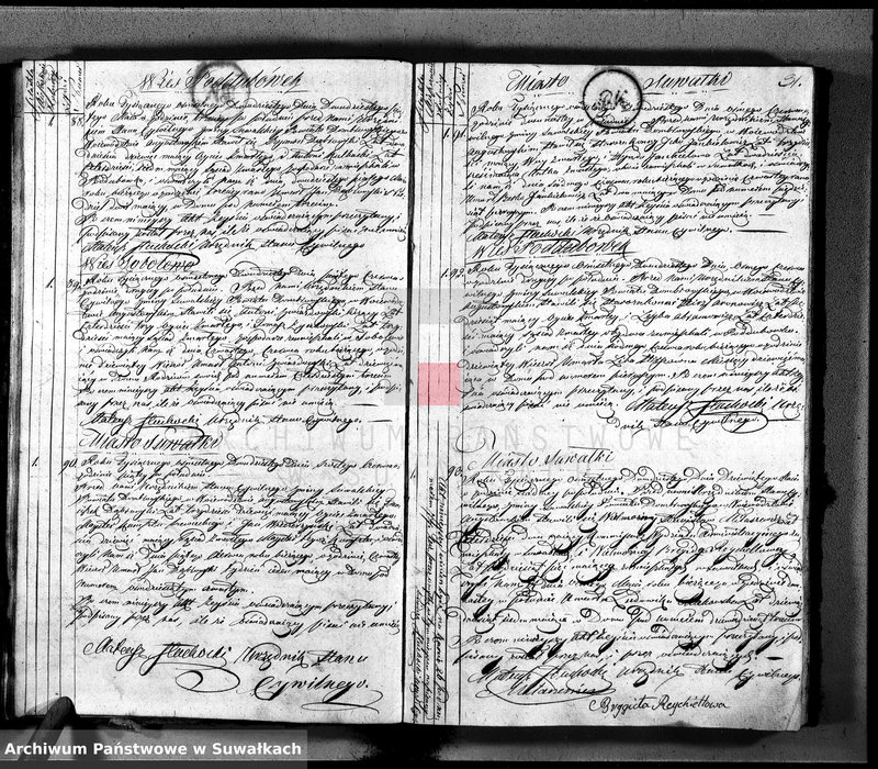 image.from.unit.number "Akta zejścia urzędnika stanu cywilnego gminy suwalskiey na rok 1820"