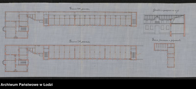 Obraz 16 z jednostki "O postrojkě firmoû "Kruše i Ênder˝ kamennago 3h˝ êt[ažnago] žilago doma s˝ takim˝ že fligelem˝ dlâ sklada tovarov˝, odnoêtažnago fligelâ dlâ takogo že sklada i 1-o êt[ažnyh] hoz[âjstvennyh] služb˝ i othožih měst˝ v˝ gor[ode] Lodzi"