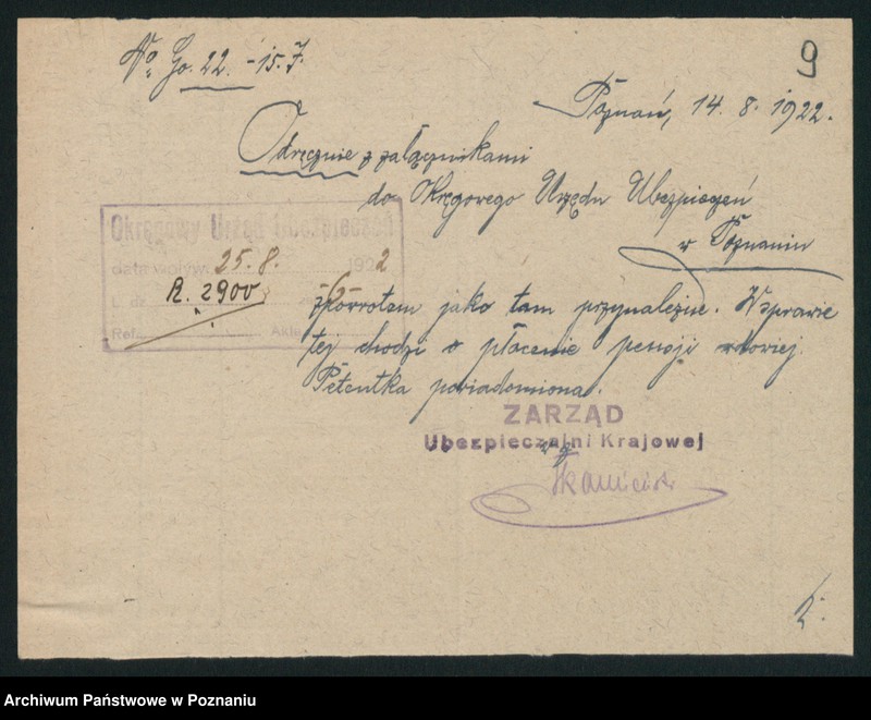 Obraz 11 z jednostki "Invaliden - Wittwen und Weisen Pensionskasse [odwołanie do Ministerstwa]"