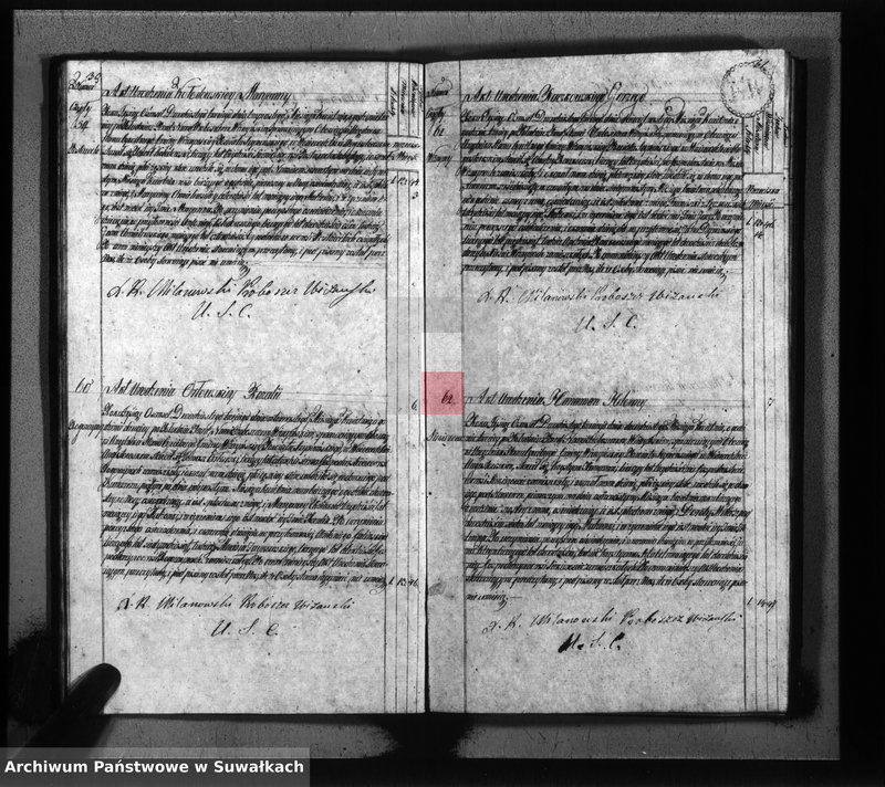 Obraz 19 z jednostki "Akta urodzonych gminy wiżańskiey obwodu seyneńskiego, w województwie augustowskim od dnia 1-go stycznia do dnia ostatniego grudnia 1823 roku"