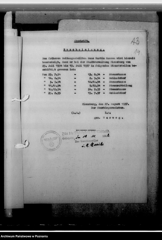 Obraz 18 z jednostki "Hansen, Hans- Martin - komisarz obwodowy"