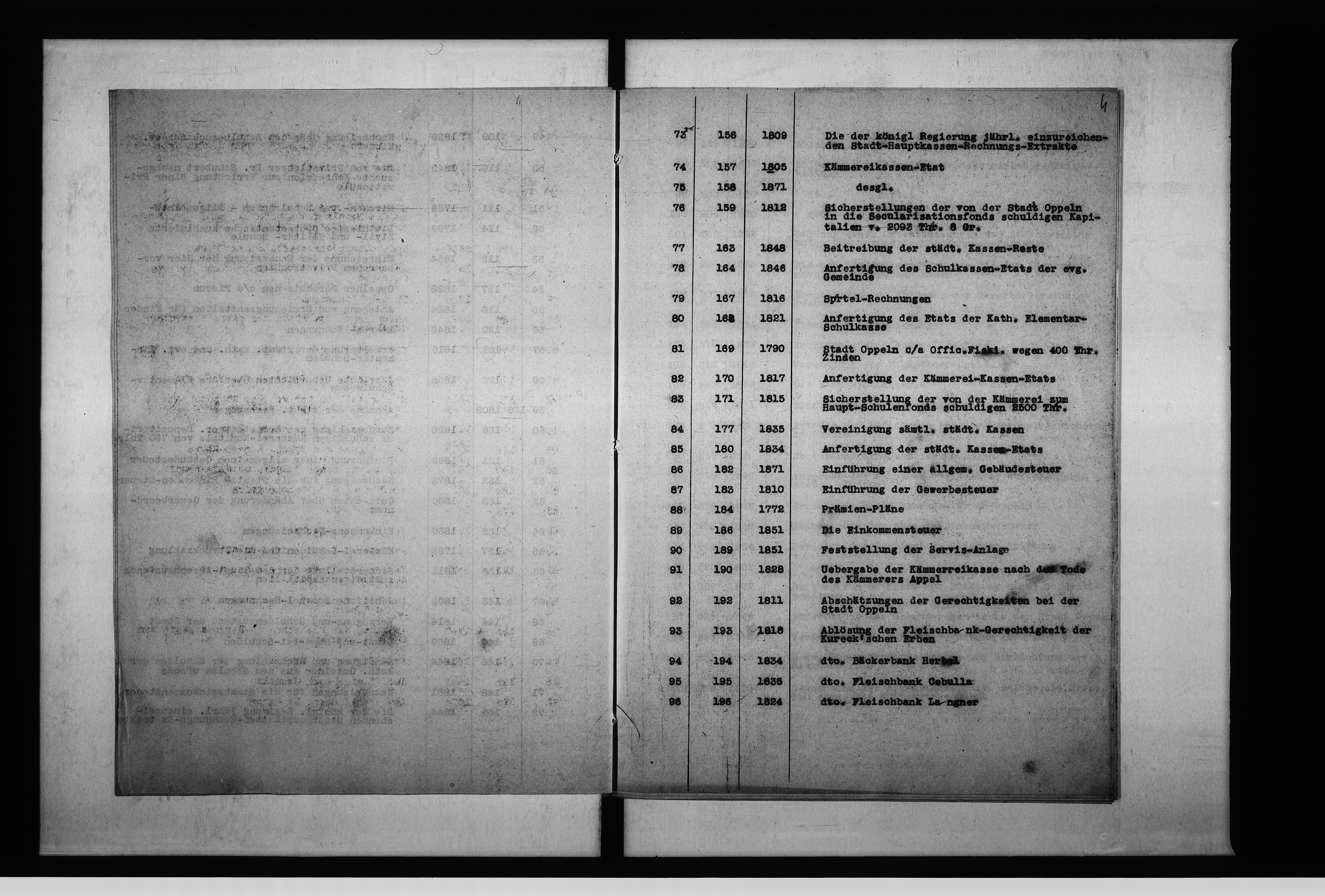 Obraz 8 z jednostki "Staatsarchiv Breslau Repositur 229 Abtlg. [Abteilung] Stadt Oppeln 2 abschriftliche Verzeichnisse enth[altend] Aktenstücke 1-1557 u[nd] 977a, 978a, zusammen 1559 Aktenstücke."