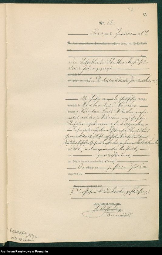 Obraz 15 z jednostki "Księga miejscowa zgonów tom I"