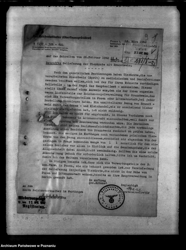 Obraz 13 z jednostki "Belieferung der Tierärzte und Medinzinalpersonen"