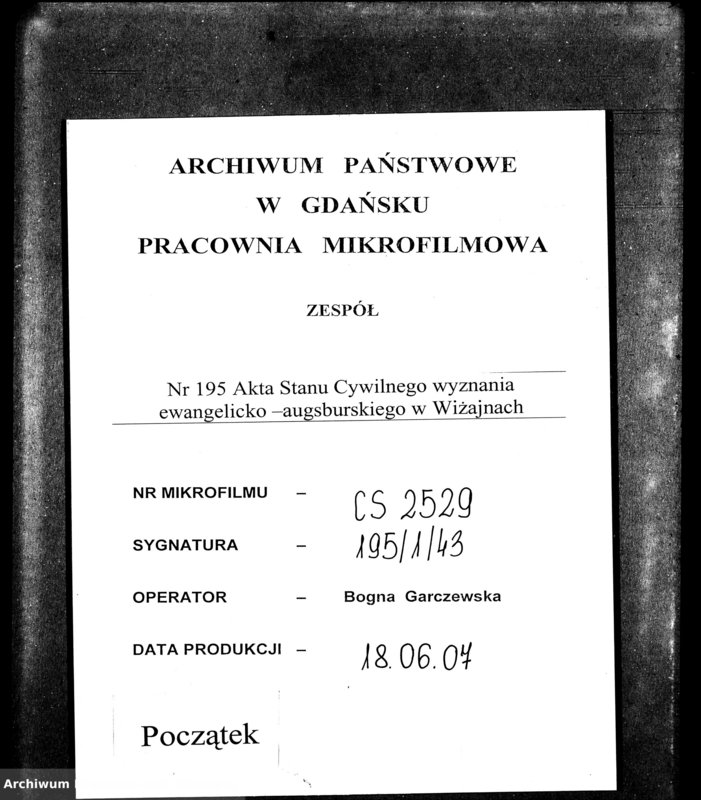 image.from.unit.number "[Duplikat akt urodzeń, małżeństw i zgonów wyznania ewangelicko-augsburskiego w Wiżajnach]"