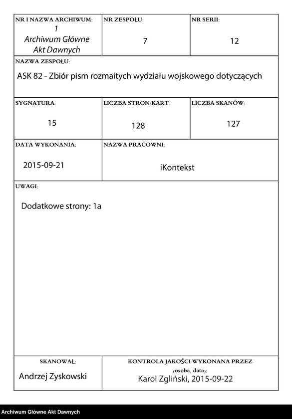 image.from.unit.number "Zbiór pism rozmaitych Wydziału Wojskowego tyczących, w. XVI - XVIII"