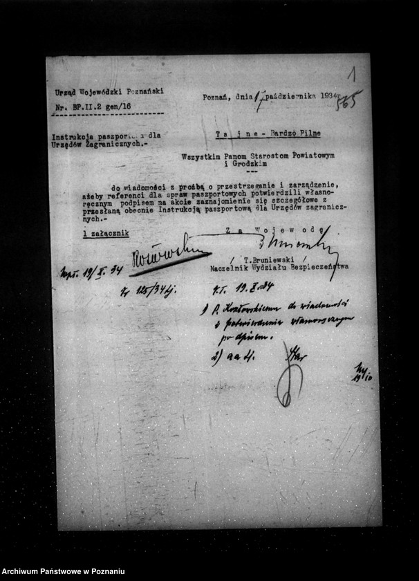 Obraz 5 z jednostki "/Sprawy paszportów zagranicznych- instrukcja portowa dla Urzędów Zagranicznych /tajne/"