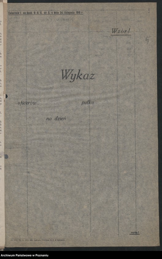 Obraz 11 z jednostki "/Rozkazy Dowództwa Okręgu Generalnego w Poznaniu/, nr 1-6."