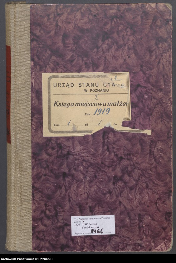 image.from.unit.number "Księga miejscowa małżeństw tom I [Rejestr główny małżeństw]"