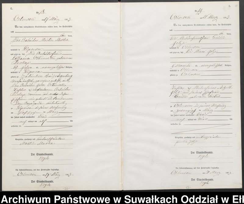 image.from.unit.number "Sterbe-Neben-Register des Preussischen Standes-Amtes Orlowen Kreis Lötzen"