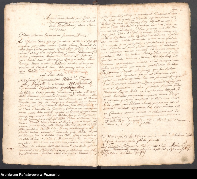 Obraz 16 z jednostki "Prothocollum nobilis officii consularis civitatis SR.Mtis Posnaniae sub notariatu nobilis Michaelis Rürer, SR.Mtis secretarii connotatum ad anno 1777 ad annum 1780."