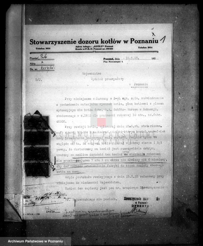image.from.unit.number "Fabryka kwasu węglowego własność L. Rost w Poznaniu nr woj. 5824"