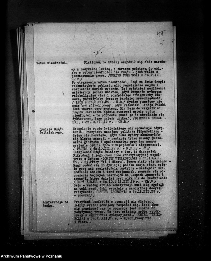 Obraz 10 z jednostki "Sprawozdanie sytuacyjne miesięczne za miesiąc grudzień 1929 r. działy I-IV"