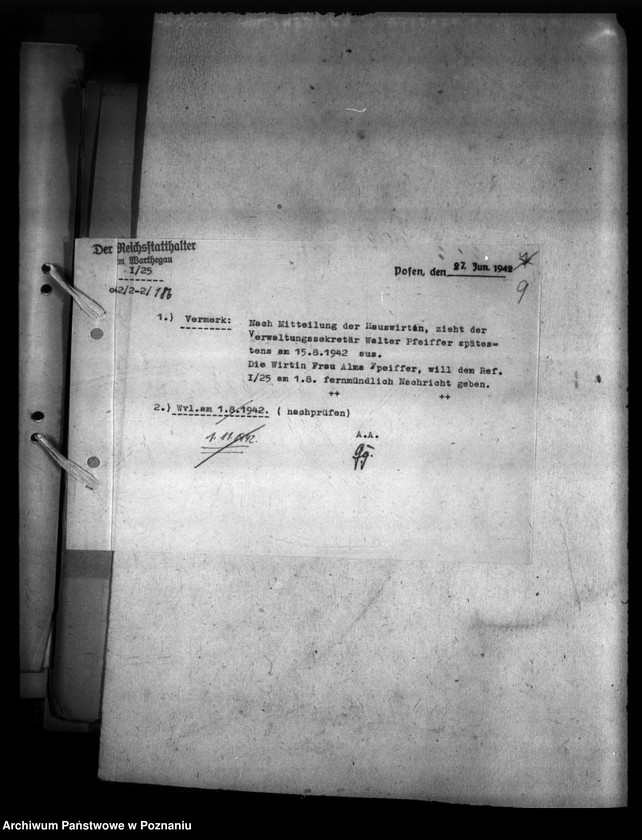 Obraz 13 z jednostki "Wohnungszuweisungen für Deutsche. Verdrängung der Polen."