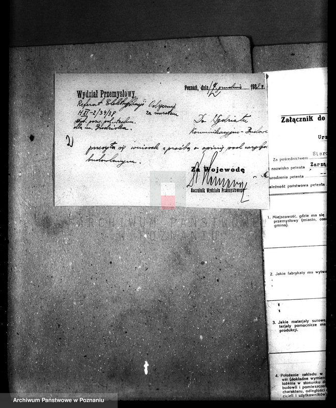 Obraz 6 z jednostki "Pozwolenie policyjno-techniczne na budowę zespołu ssąco-gaz. 125 KM z prądnicą prądu stał. 2 x 115 wolt w elektrowni miejskiej Grodzisk Wlkp., pow. nowotomyski"